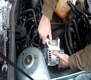 Auto Electrician working on a car